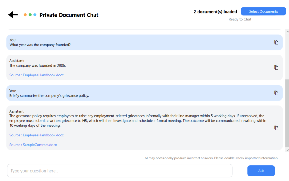 Chat with your documents